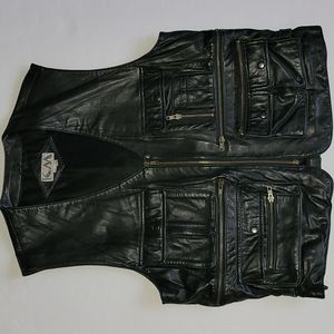 Vintage Genuine Italian Leather 2-in-1 Cargo Vest